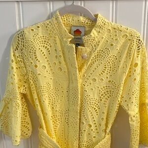 FARM Rio Sunny Yellow Eyelet Dress